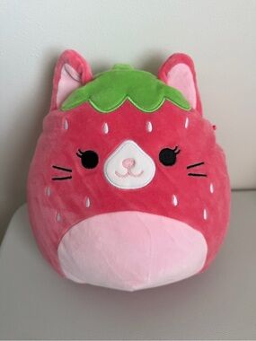 Squishmallows Olma the Strawberry Cat, 8 inch plush